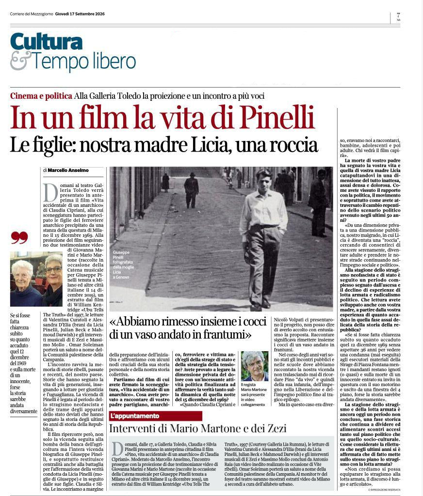 PINO E LICIA VITE RIBELLI incontro con CLAUDIA E SILVIA PINELLI